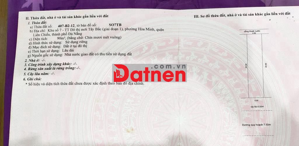 Bán đất Trần Quang Long, Liên Chiểu, Đà Nẫng
