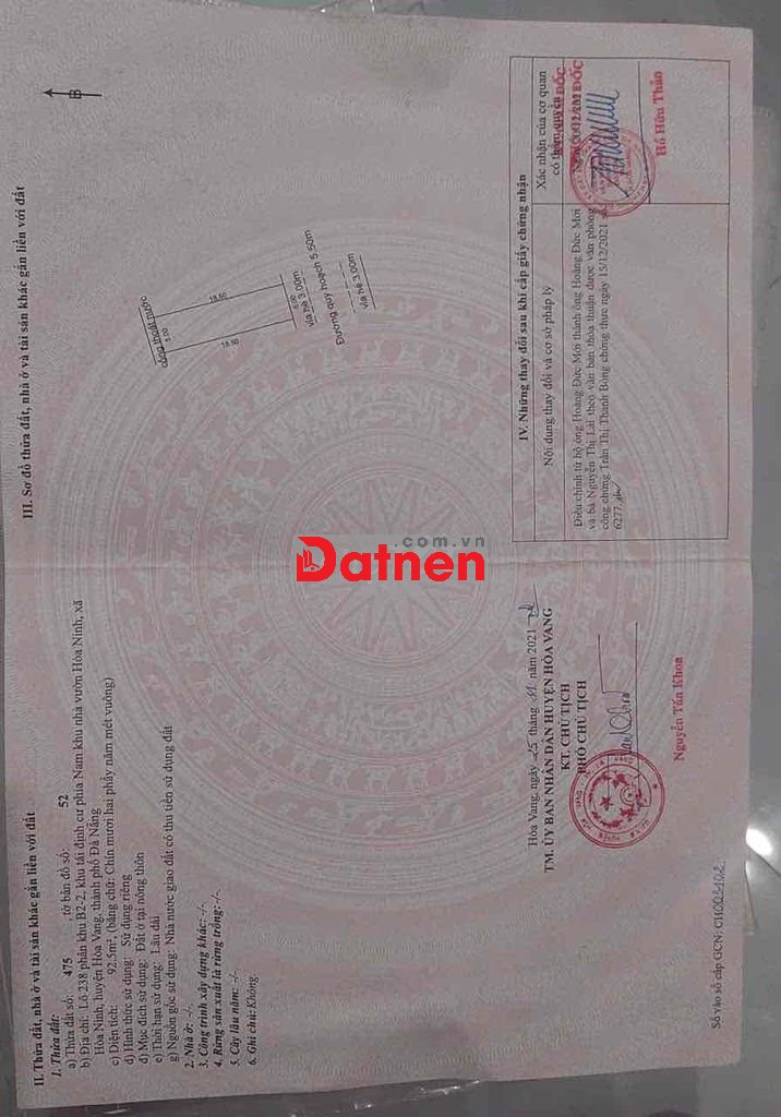 cần bán lô đất rẻ nhất khu tdc nhà vườn hoà ninh