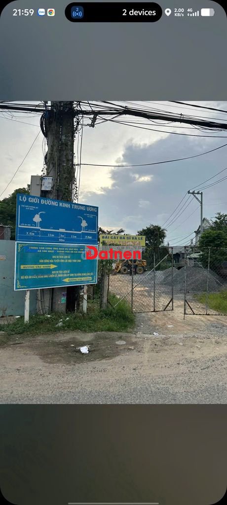 BÁN ĐẤT MẶT TIỀN NGAY NGÃ BA NỮ DÂN CÔNG – KÊNH TRUNG ƯƠNG – GIÁ 6,6TỶ