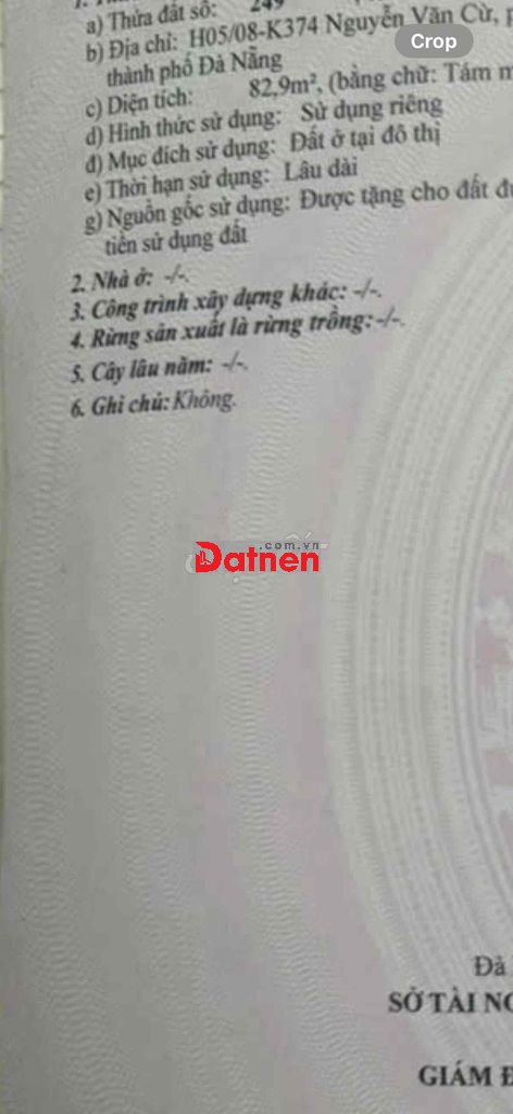 Đất 83m2 thổ cư - ngang 6m Nguyễn Văn Cừ