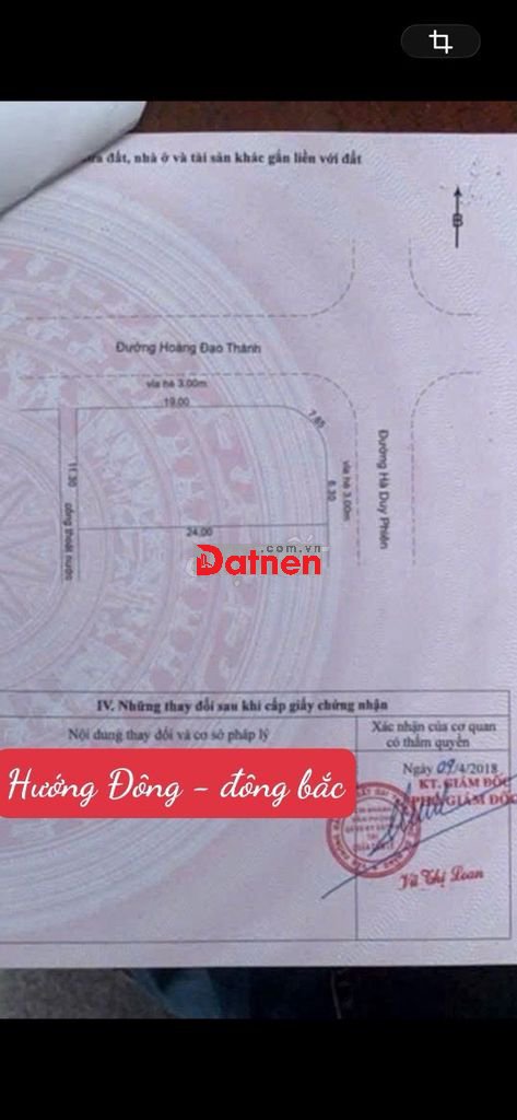 Bán đất lô góc ngã 4 đường 5,5m HÀ DUY PHIÊN-HOÀNG ĐẠO THÀNH -HÒA XUÂN