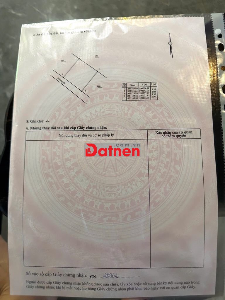 bán gấp lô thổ cư 60,3m2( ngang 7,55x8) SuốiHiệp. DK.385Tr
