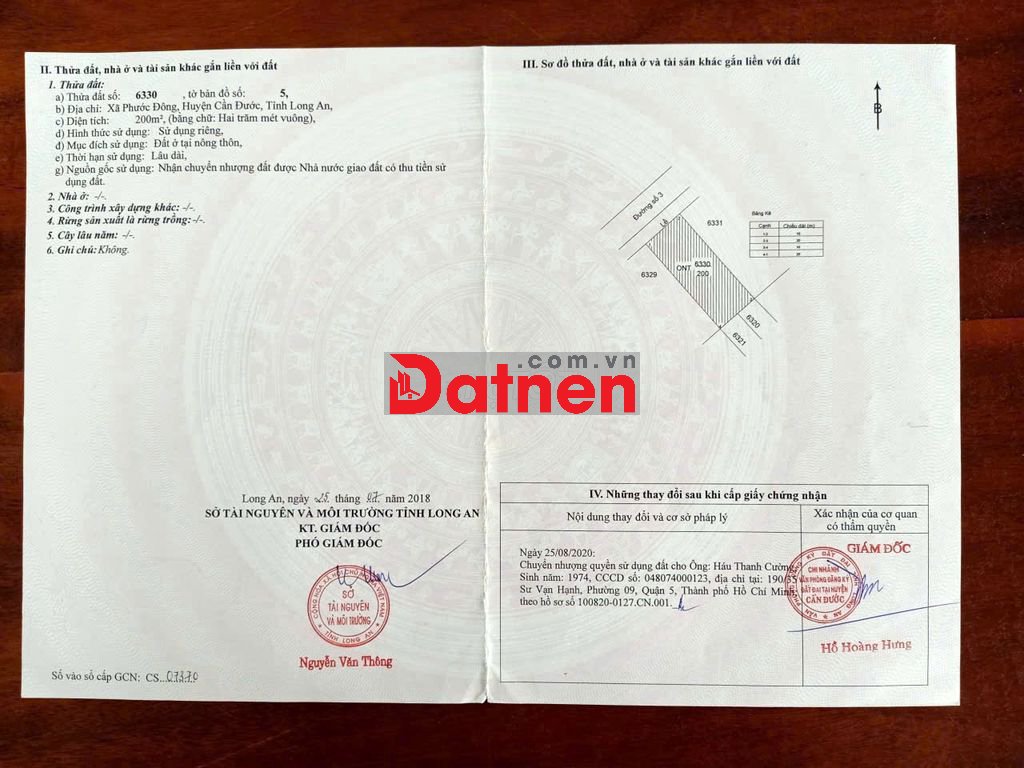 CHÍNH CHỦ BÁN NỀN 200M2 KDC PHƯỚC ĐÔNG