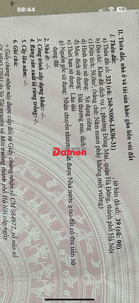 đất dịch vụ đồng mai