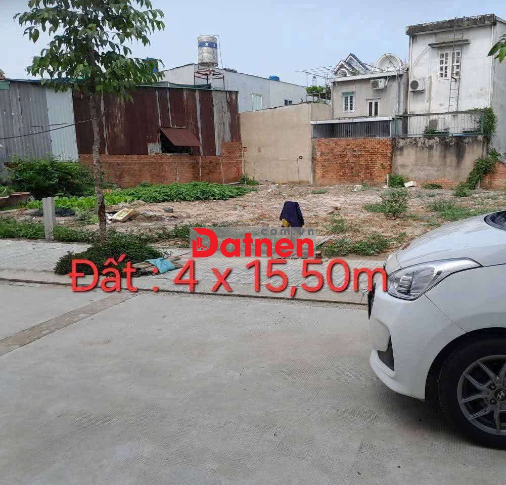 Đất 4 x 15,50m - Giá : 3 tỷ 590. Hẻm 6m đường Tân Thới Hiệp 15