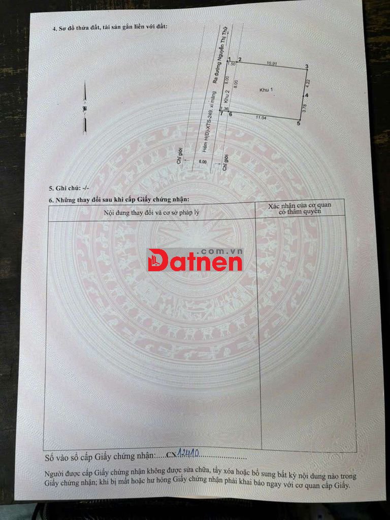 Đất 8x12m gần trường Phạm Văn Sáng xã Xuân Thới Sơn