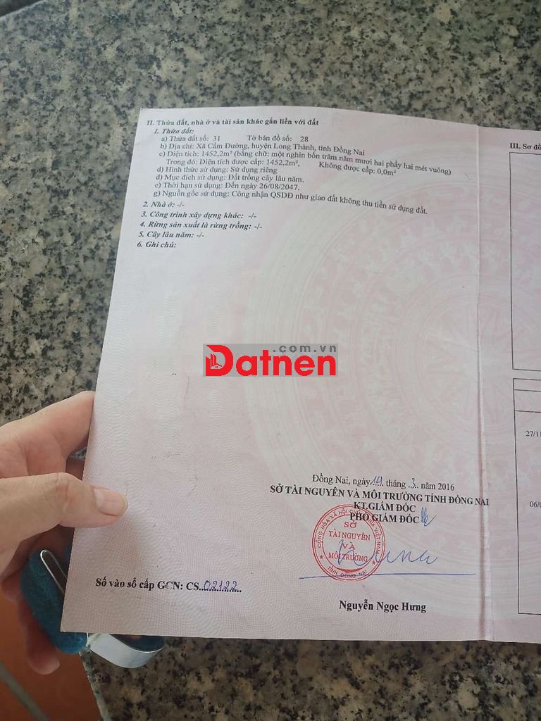 1452m2 Đất Đẹp Rẻ Sân Bay Long Thành Chính Chủ Ra Gấp Siêu Hởi Đầu Tư