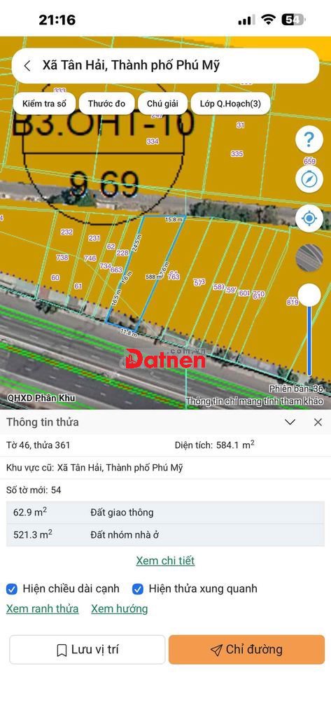 chính chủ cần chuyển nhượng lại đất mt ql51 p Tân Hải tphcm