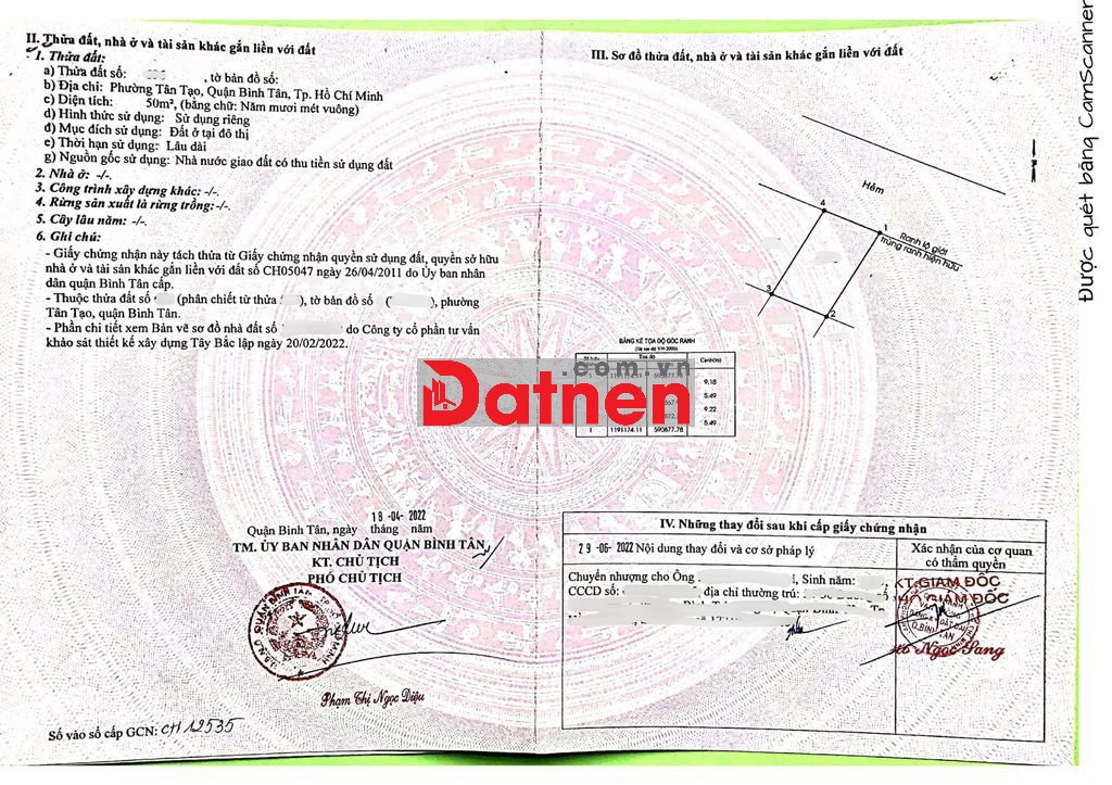 ĐẤT BÌNH TÂN KHÔNG NGẬP - 50M² SỔ SẴN SANG TÊN NGAY