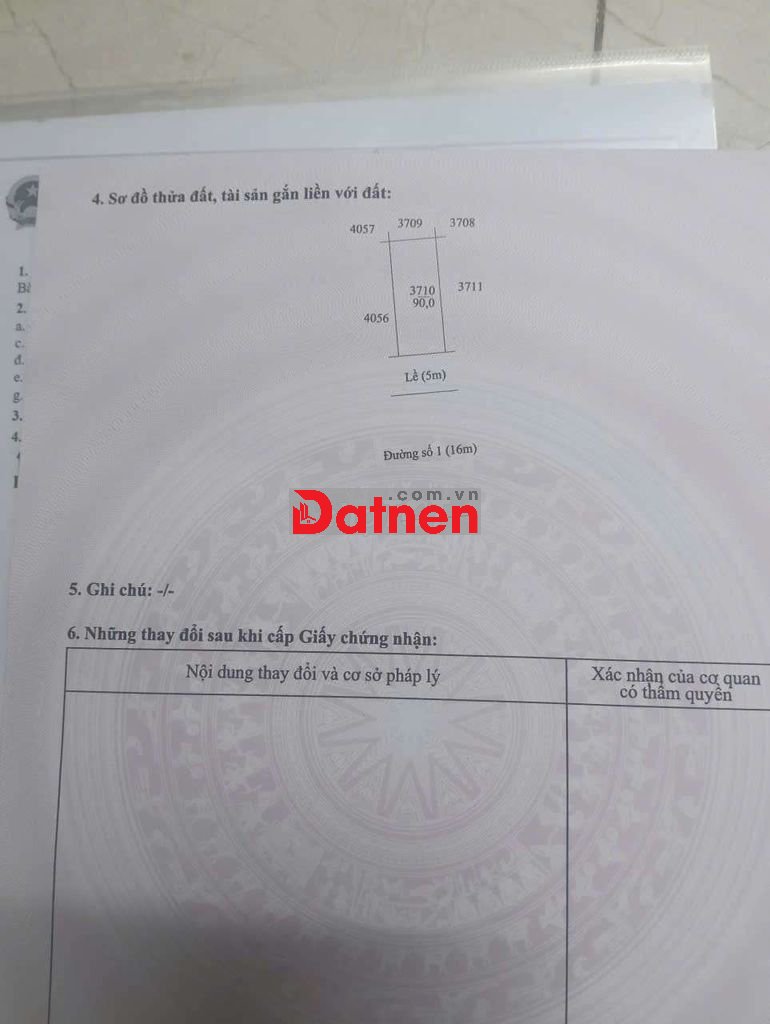 đất kdc 5 sao mt đường số 1. dt 90m2(6×15m)
