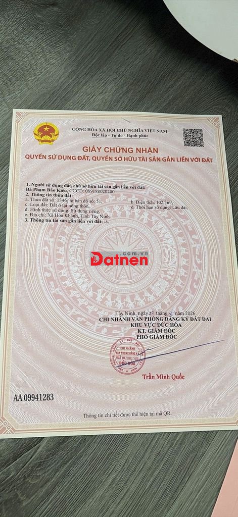 Đất long an cũ full thổ cư cần bán nhanh