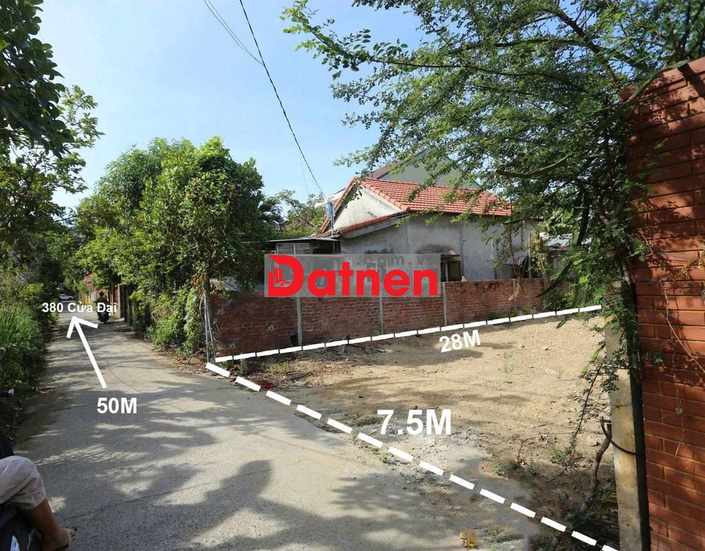 đất 380 Cửa Đại. trung tâm phố. 195,4 m2, 6,9t còn tl