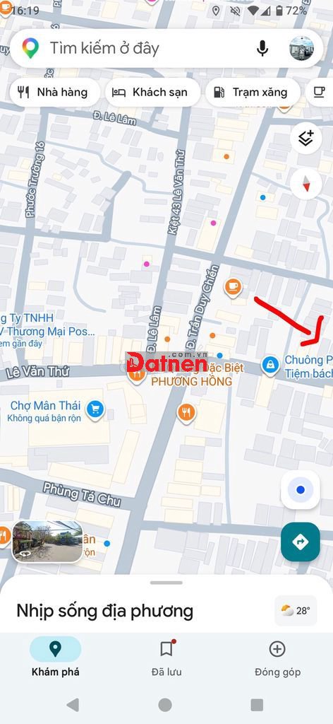 Đất Kiệt sát đường Lê Văn Thứ gần chợ và biển Mân Thái