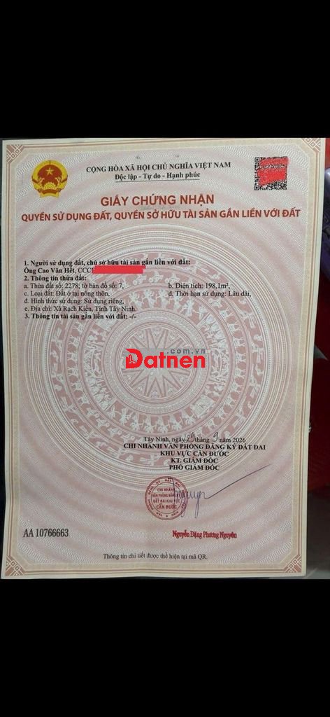 Bán Đất mặt tiền Xã Long Khê, Cần Đước, Long An (cũ)