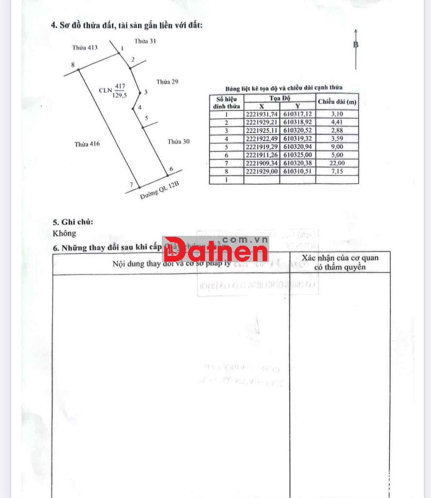 Đất mặt tiền QL12B, ngay giao lộ Đại Lộ Đông Tây
