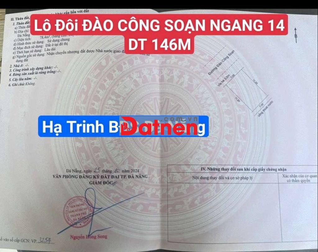 ĐẤT 150M ĐÀO CÔNG SOẠN NGANG 14 GẦN MIKAZUKI
