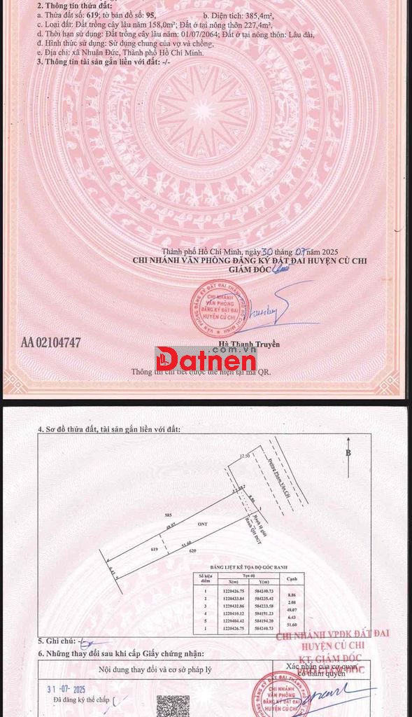 THANH LÝ ĐẤT MẶT TIỀN PHẠM VĂN CỘI, CỦ CHI