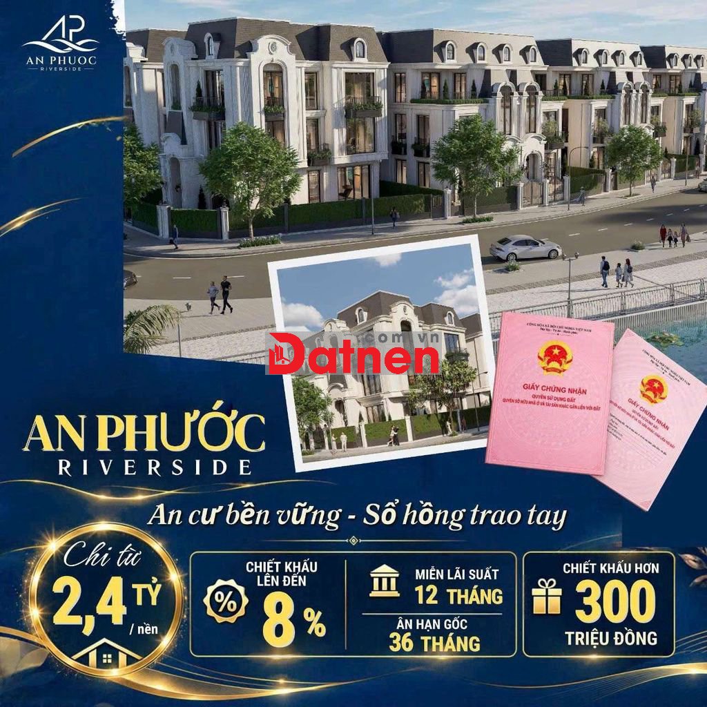 Đất nền DA KDC An Phước Riverside,TT Cần Giuộc- Giá 2.168ty, sổ hồng .