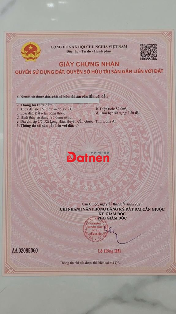 Bán đất thổ cư đường Lê Văn Lương nối dài
