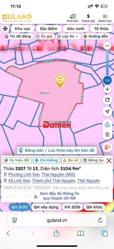 Cần Bán Đất Tại Linh Sơn - Thái Nguyên.