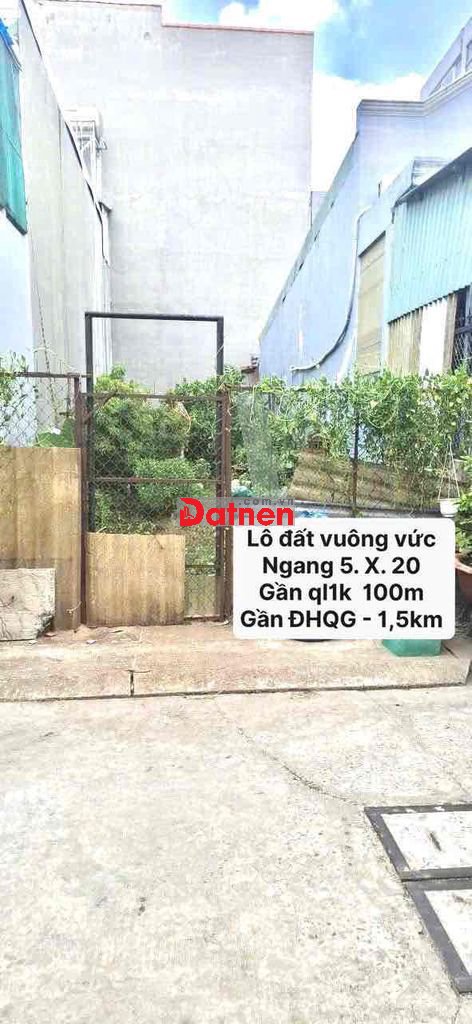 bán lô đất đông hoà c dt 5x20